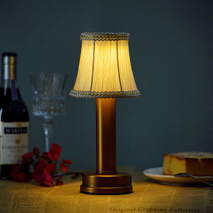 Serenoria Cordless Table Lamp – Brass Finish, 3-Stage Dimming, USB Rechargeable, 3000K Warm Light