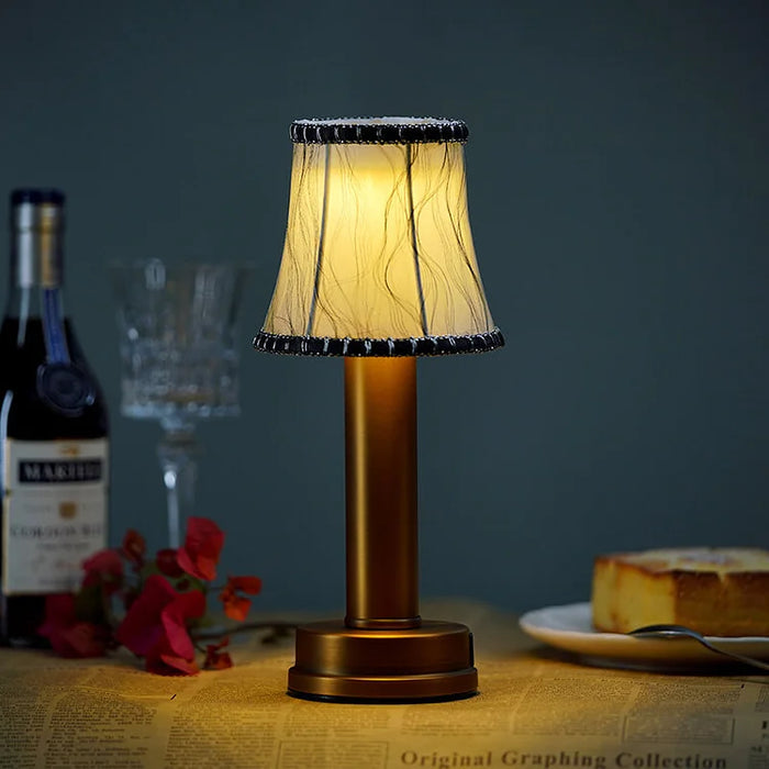 Serenoria Cordless Table Lamp – Brass Finish, 3-Stage Dimming, USB Rechargeable, 3000K Warm Light